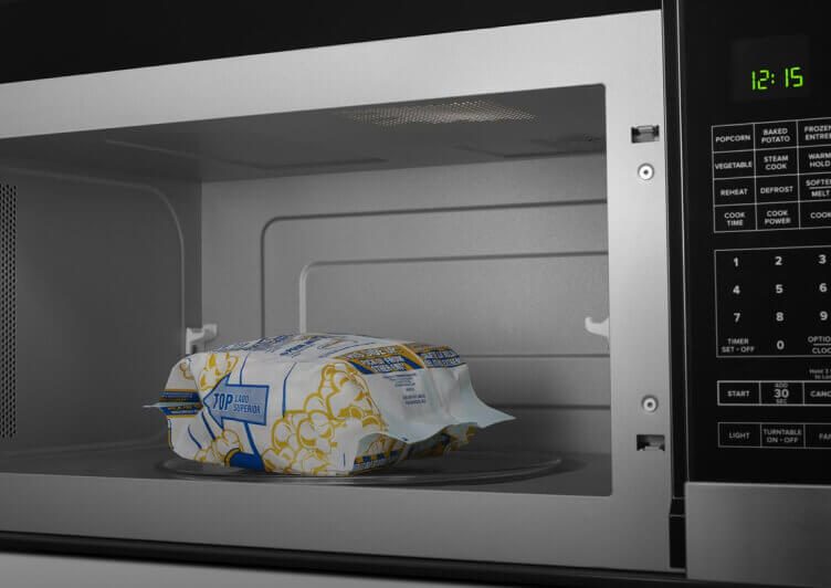 Popcorn in an Amana® microwave. Popcorn in an Amana® microwave.
