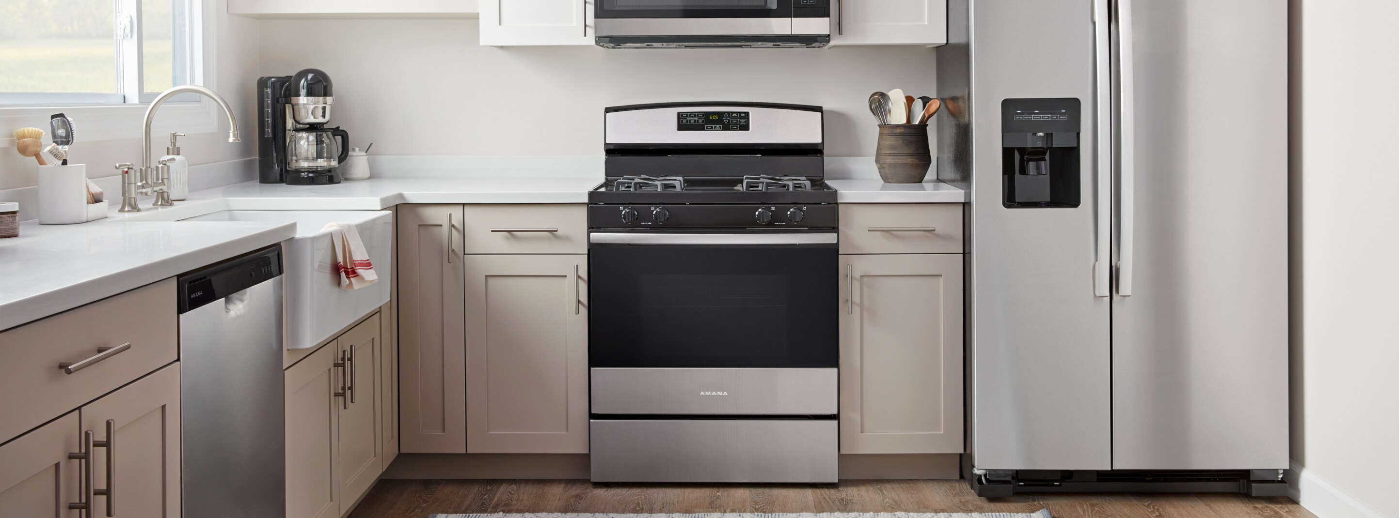 Amana® range in a kitchen