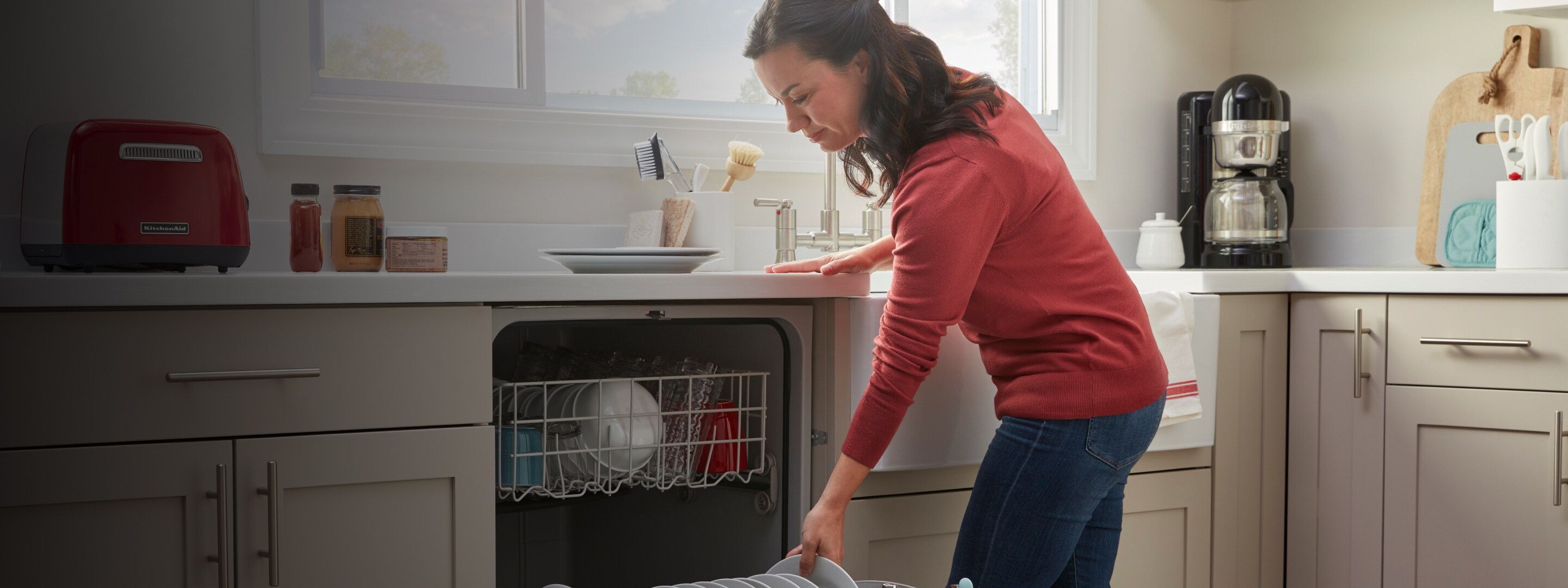 A person doing dishes.