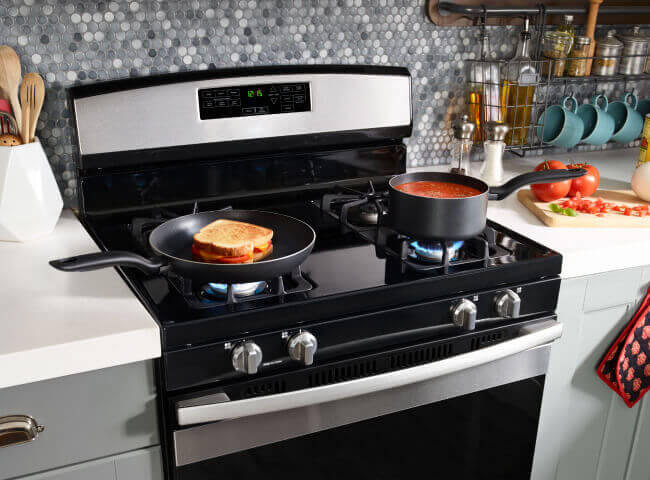 Food in Amana® range oven