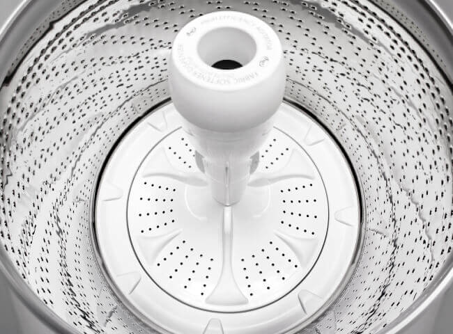 Interior of washer showing agitator
