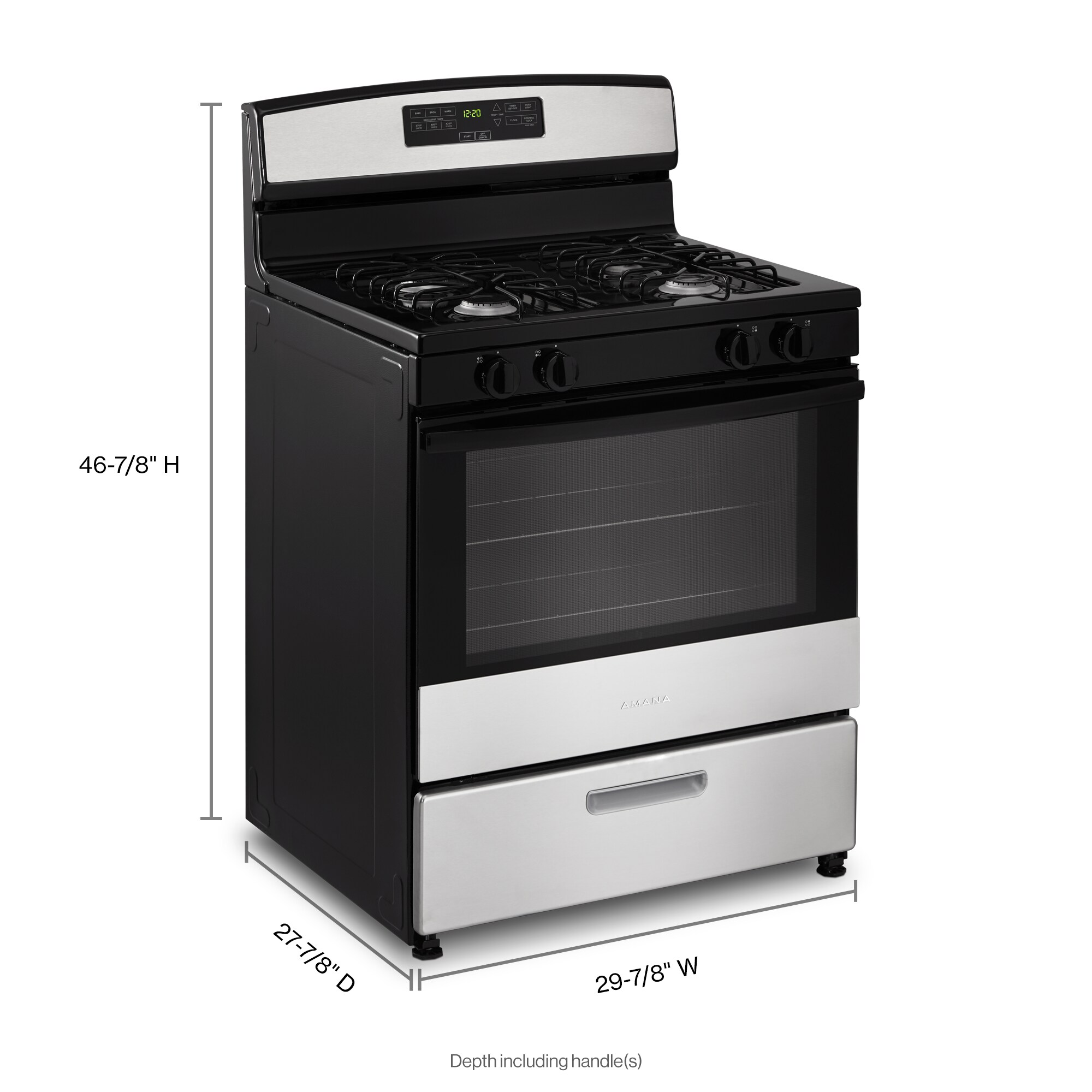 あまんだ 30-inch Gas Range with Bake Assist Temps Stainless Steel